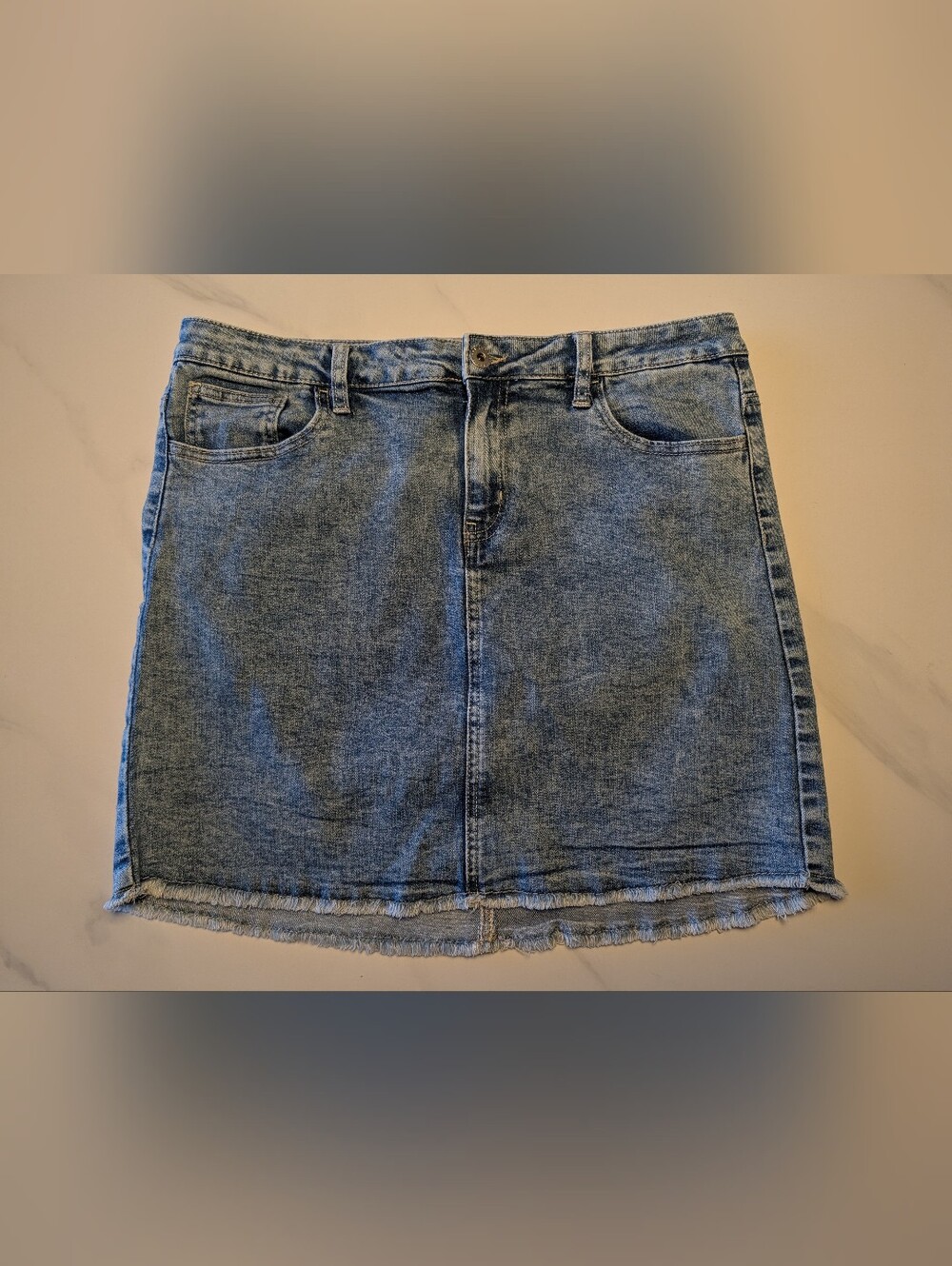 Women's Blue Denim Skirt Jeans - Classic Washed Blue
